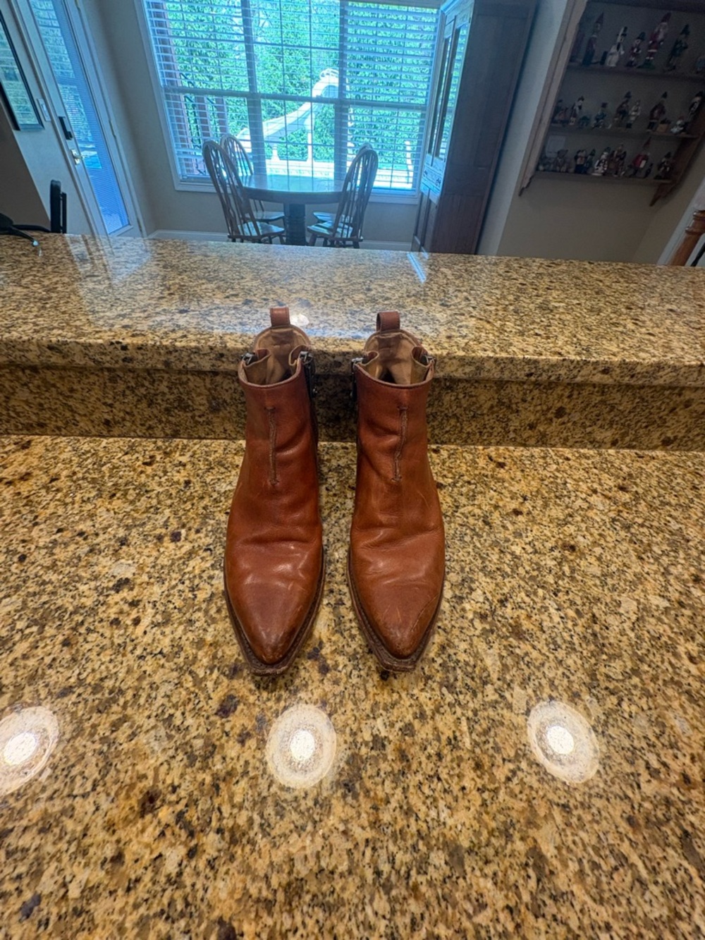 Frye Sacha Brown Leather Moto Short boots (8) Double Zippers - Picture 2 of 8